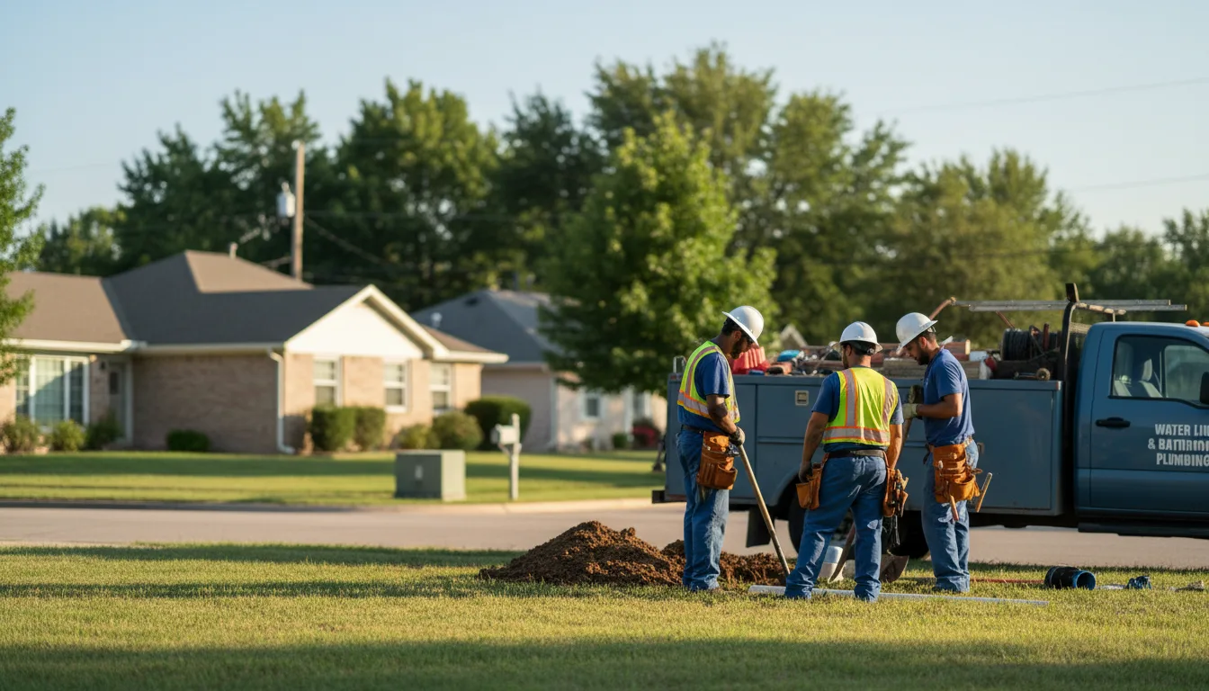 Residential water line and bathroom plumbing service in New Edinburg, AR